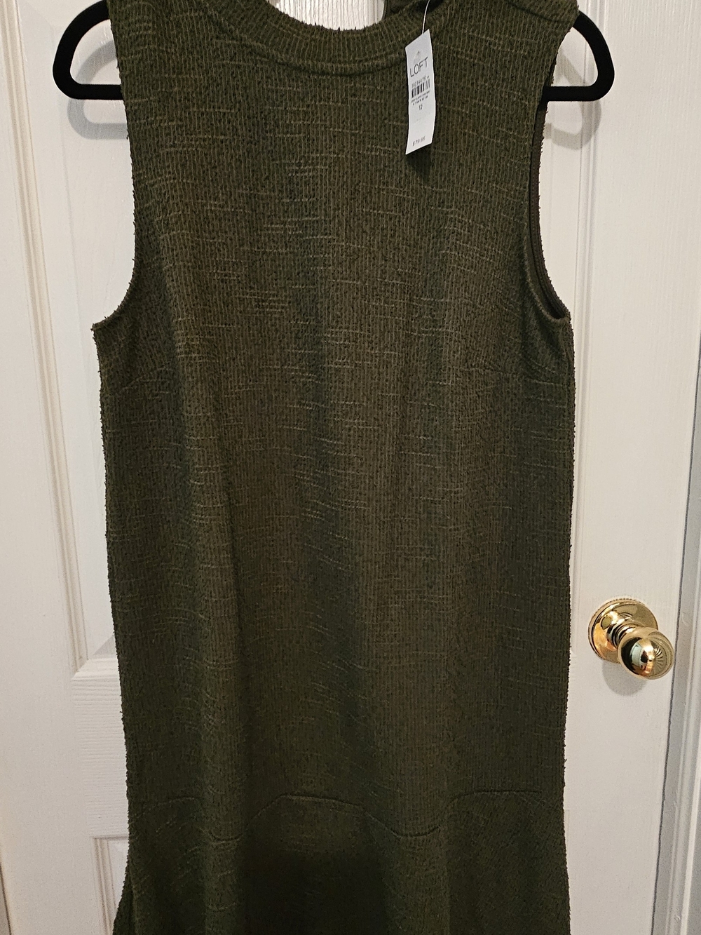 LOFT Sleeveless Olive Knit Dress
